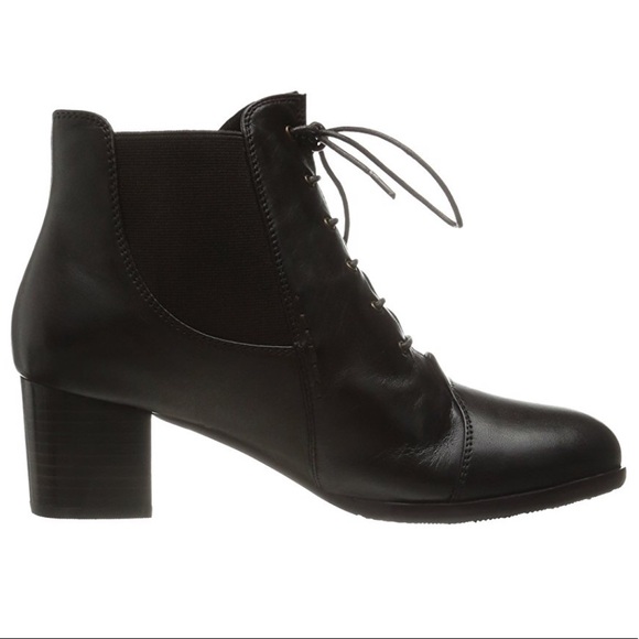 Leather Lace Up Heeled Combat Boot - Picture 4 of 4