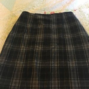 Plaid wool skirt