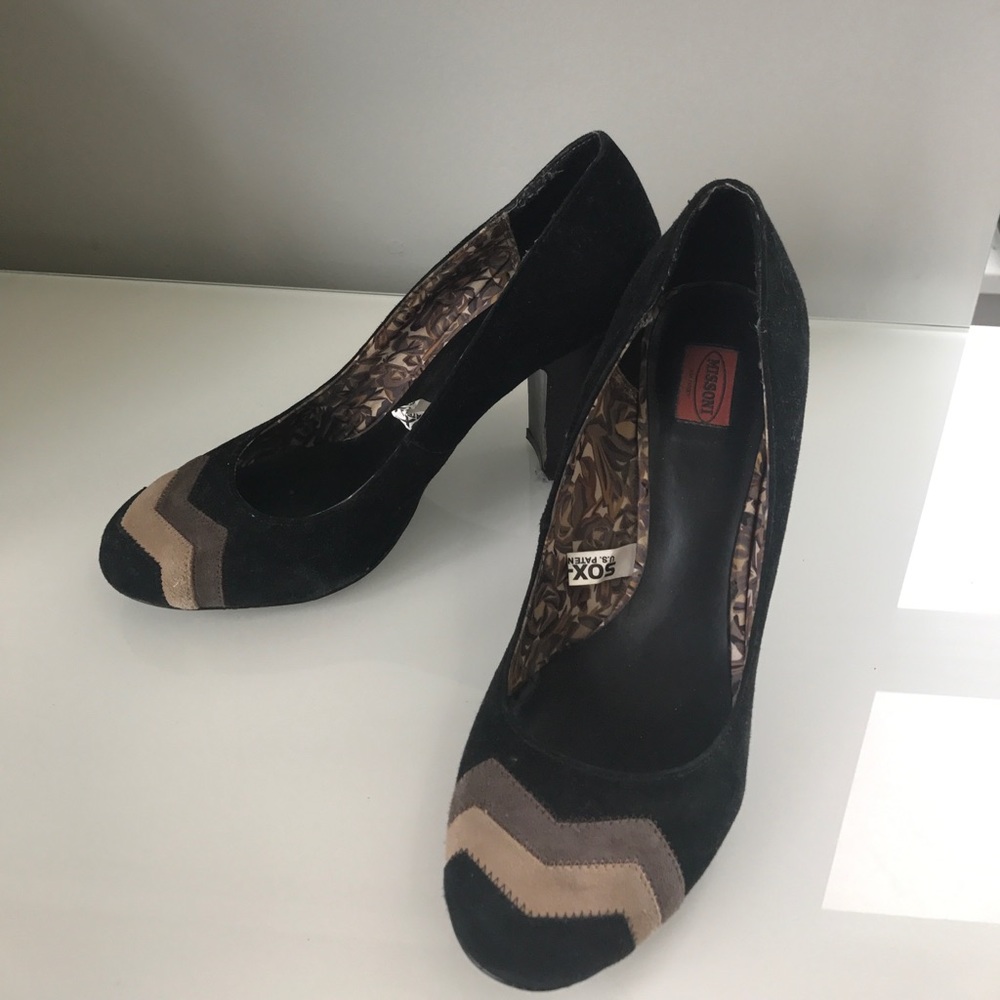 Missoni for Target block heels, black/tan size 8