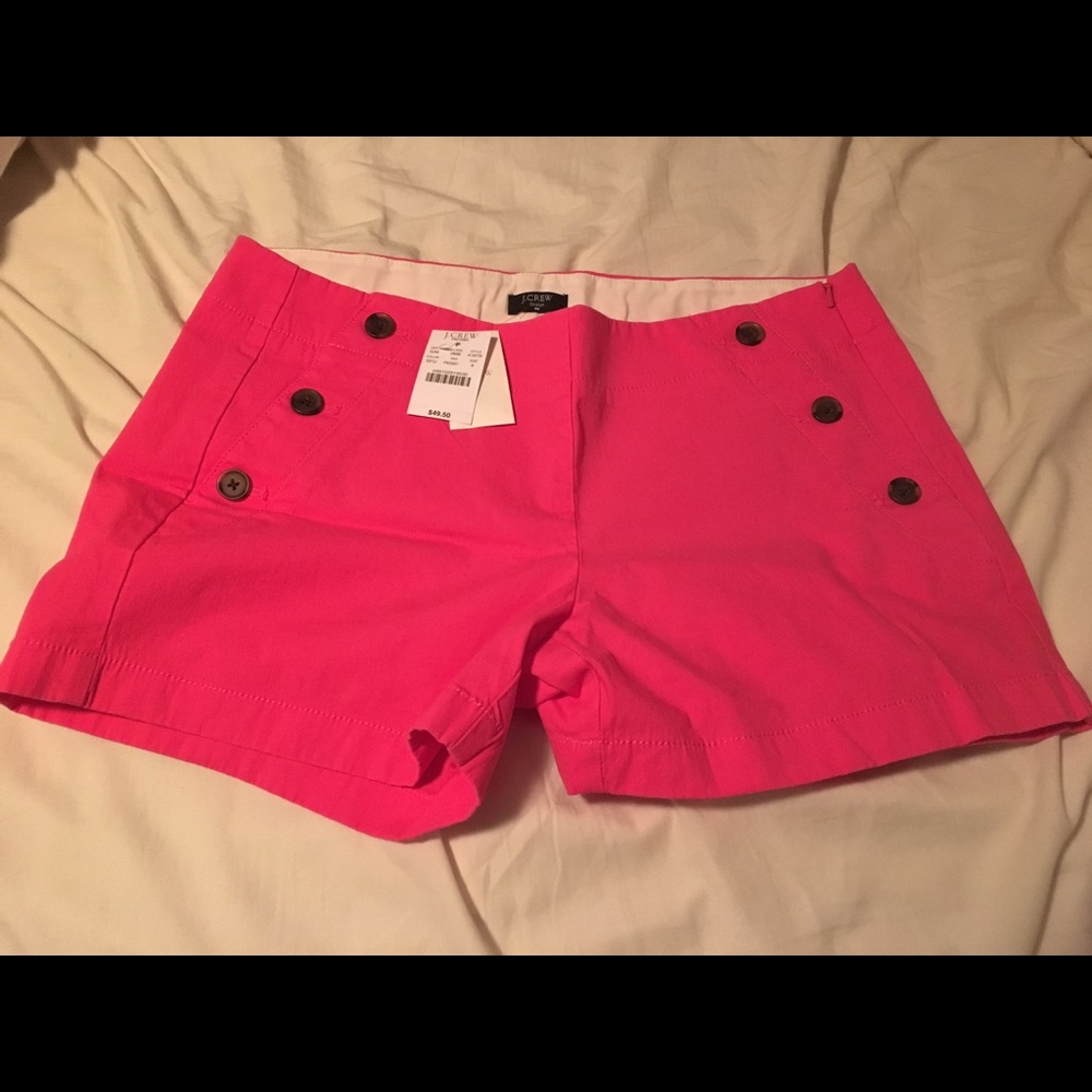 NWT JCrew shorts: pink, side zipper closure, 6.