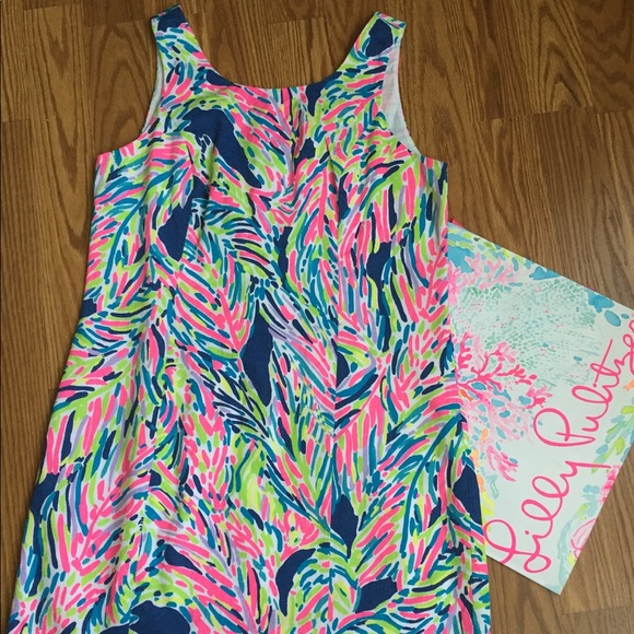 Lilly Pulitzer Cathy Shift Dress Multi Palm Reader - Picture 1 of 4