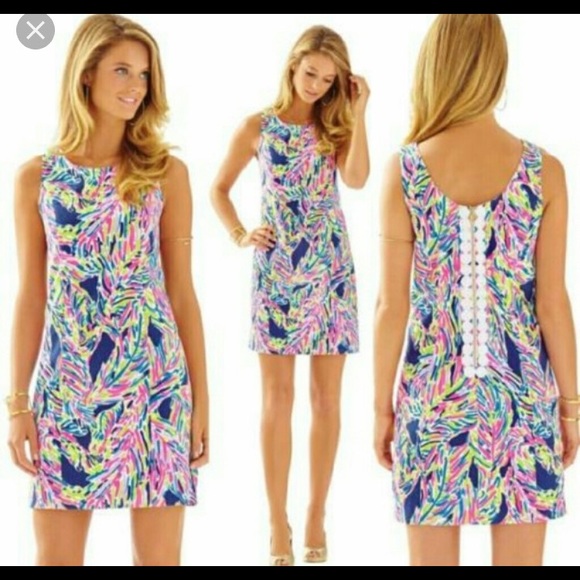 Lilly Pulitzer Cathy Shift Dress Multi Palm Reader - Picture 3 of 4