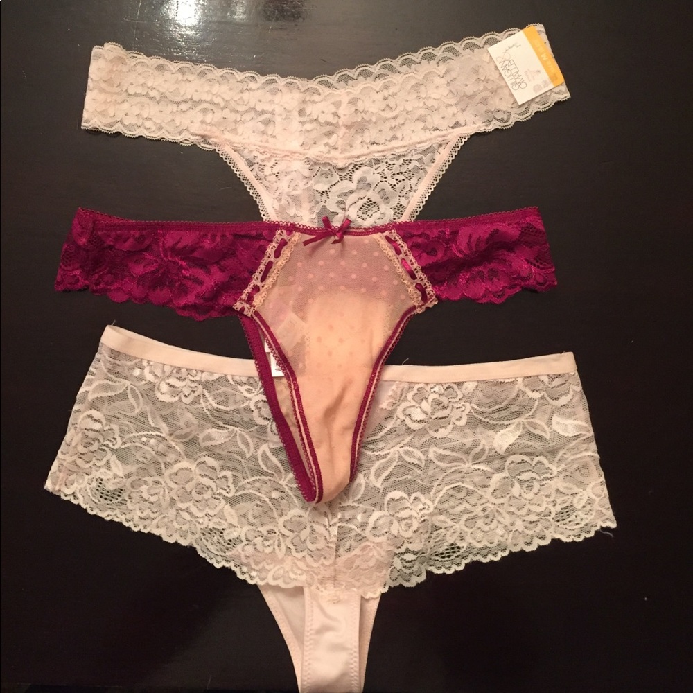 Set of three NWT lace panties, intimate lingerie