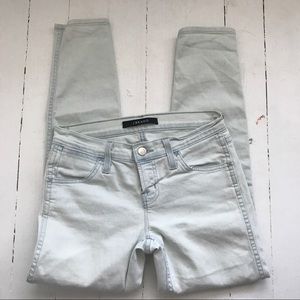 JBrand cropped light wash skinny jeans