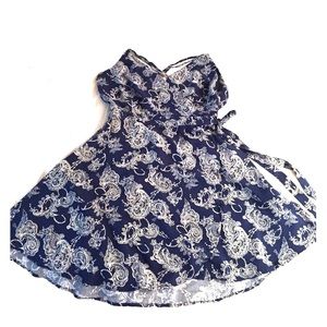 Wrap dress Forever 21 blue with white pattern