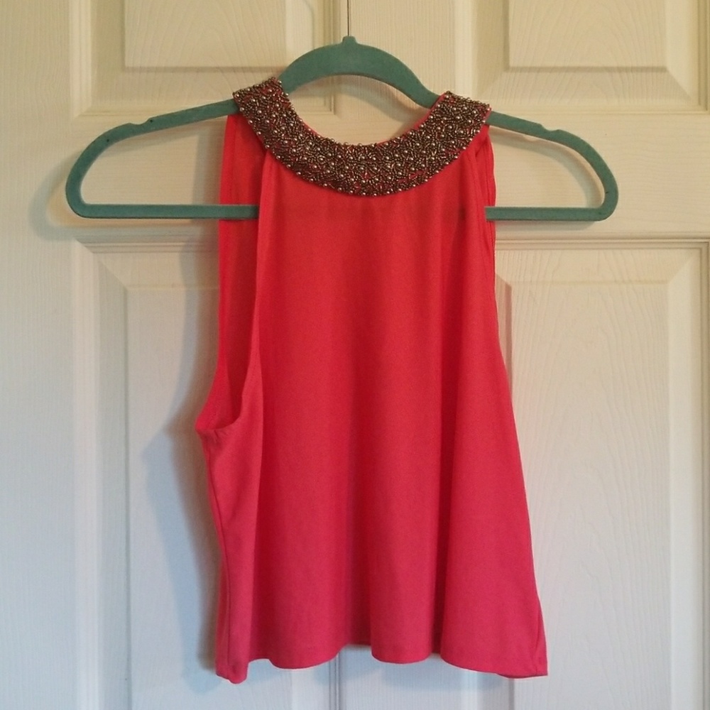 Orange Flowy Crop Top