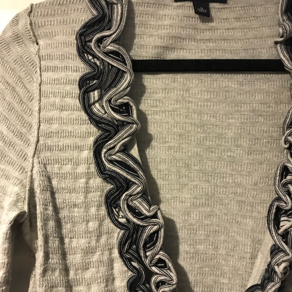 Gray cardigan with detailed collar