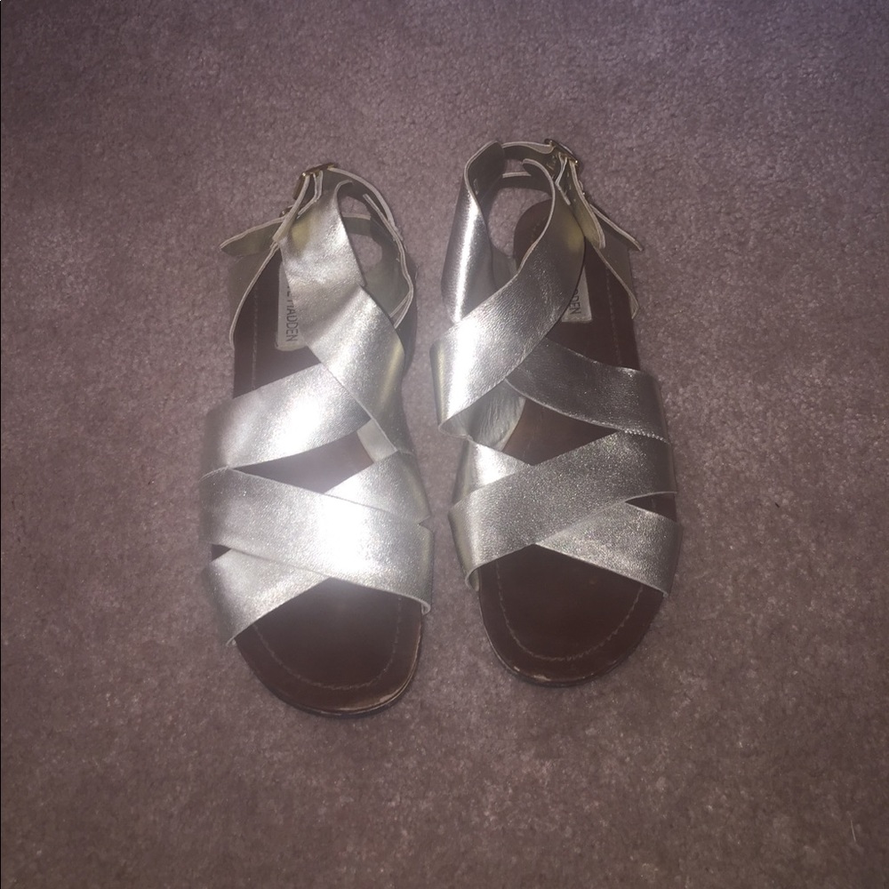 Silver strappy sandals