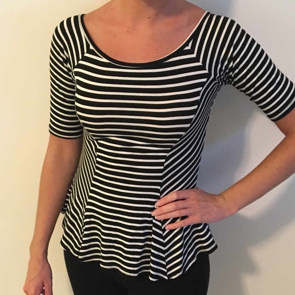 Peplum Striped Top