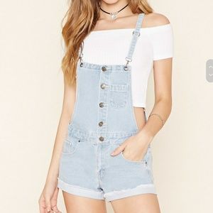 Button Down Overall Shorts