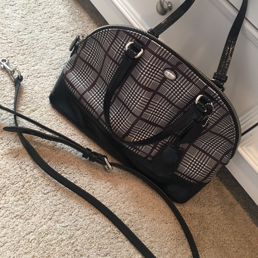 END OF WINTER SALE Coach Two Handle Houndstooth