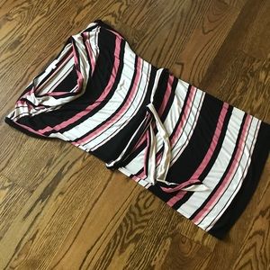 Cowl Neck Striped Casual Dress LOFT