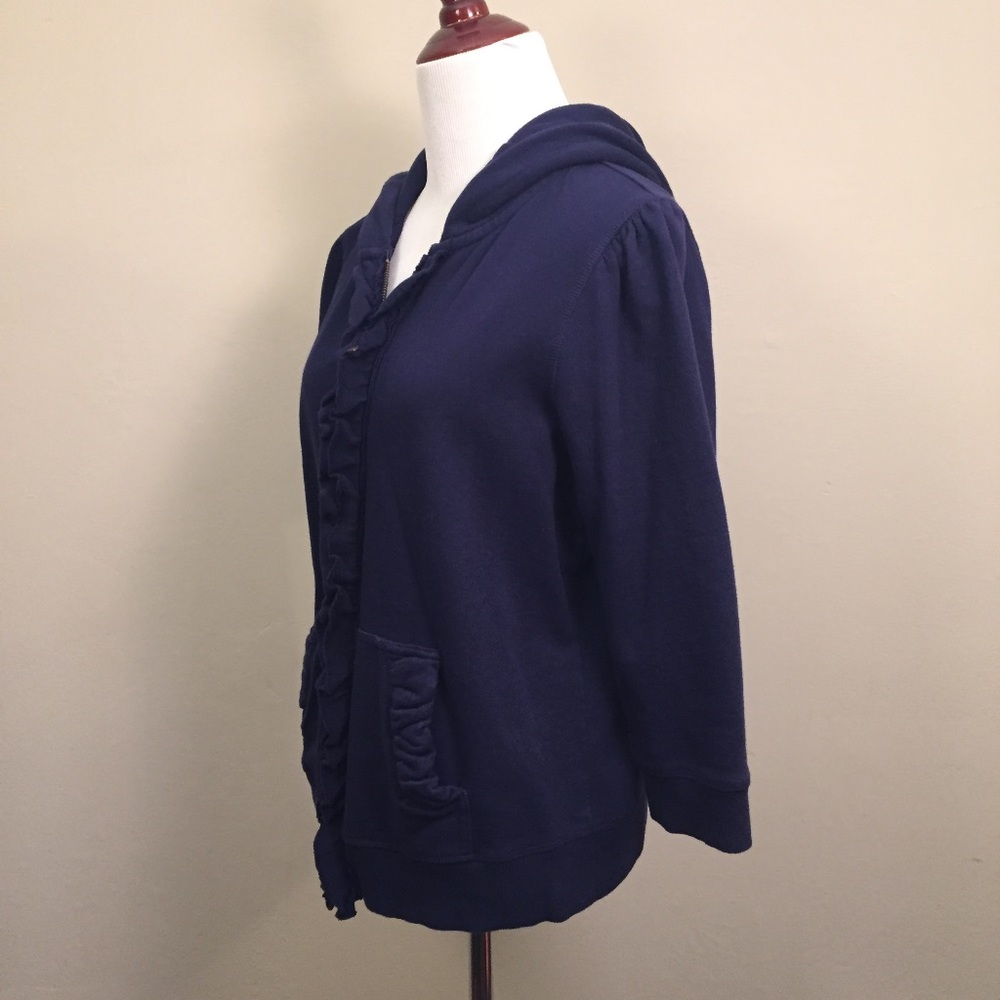 NWOT Anthropologie Navy Sat/Sun Postgame Hoodie - Picture 3 of 5