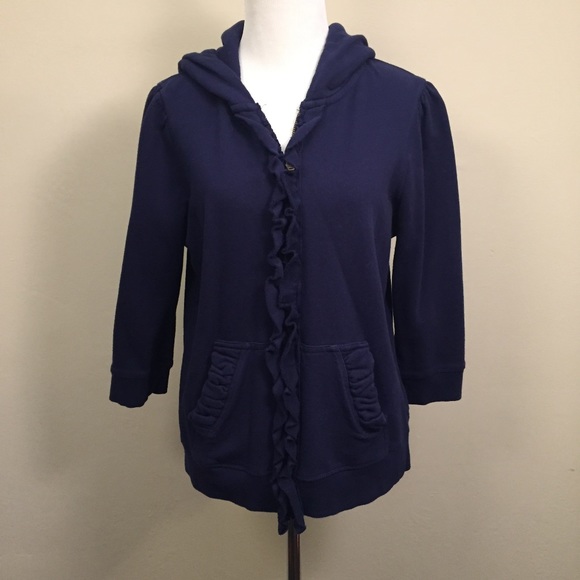 NWOT Anthropologie Navy Sat/Sun Postgame Hoodie - Picture 2 of 5