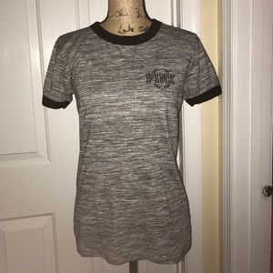PINK Grey Ringer Tee