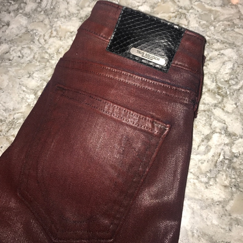 Leather Brick True Religion Pants