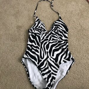 Old Navy zebra one piece swimsuit