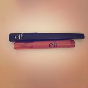 Black elf mascara and nude elf lip stain brand new
