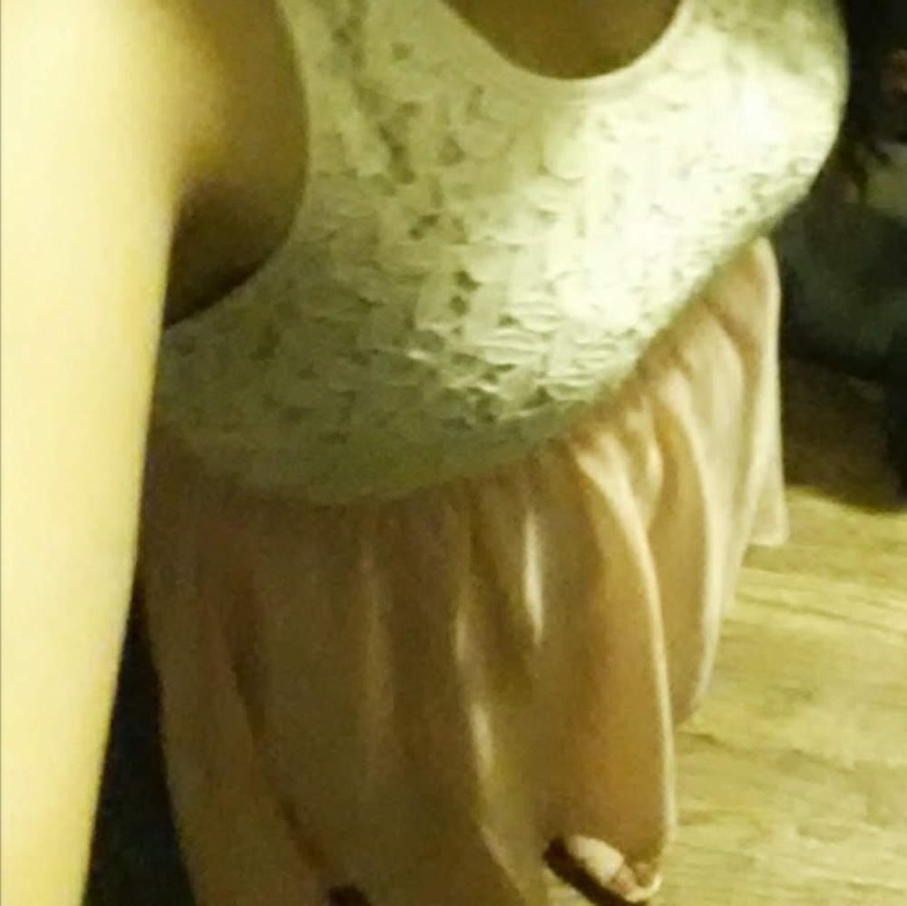 TRADED - High Lo Lace Sheer Pink Dress