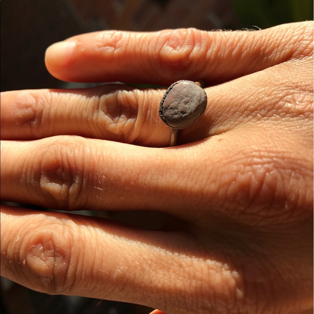 vintage rough cut opal ring - Picture 3 of 4