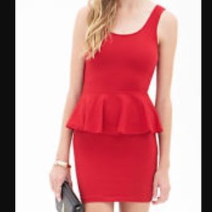 Classic red peplum dress