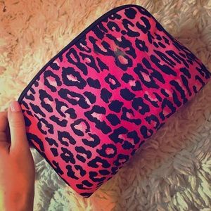 Cheetah print makeup bag