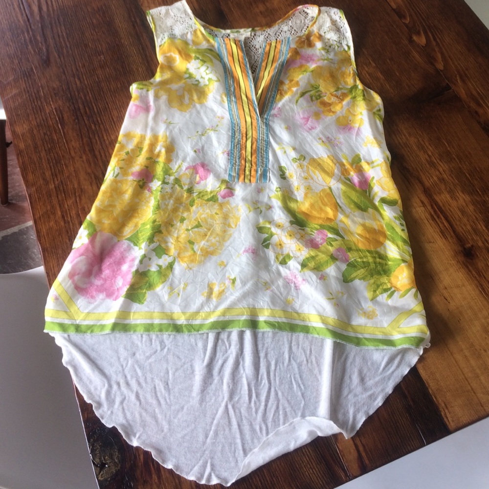 From Anthropologie- flowly sleeveless blouse