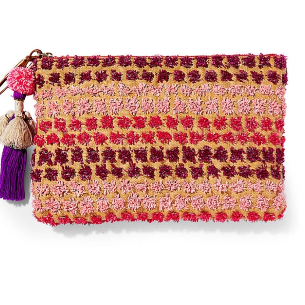 Steve Madden PINK straw wallet