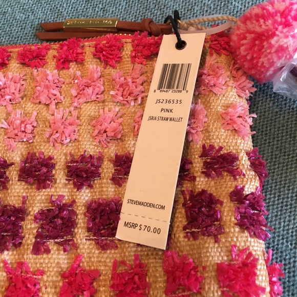 Steve Madden PINK straw wallet - Picture 6 of 8