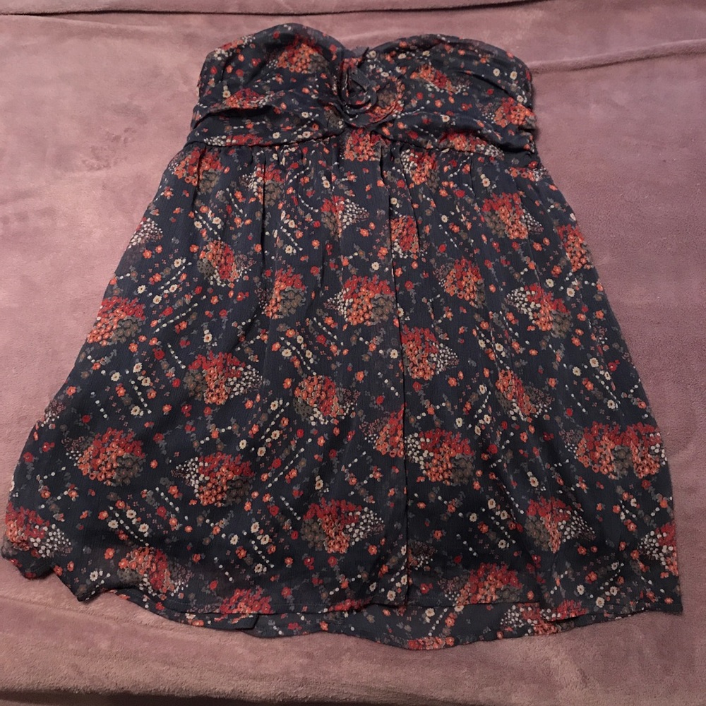 Super Cute strapless flowered  dress