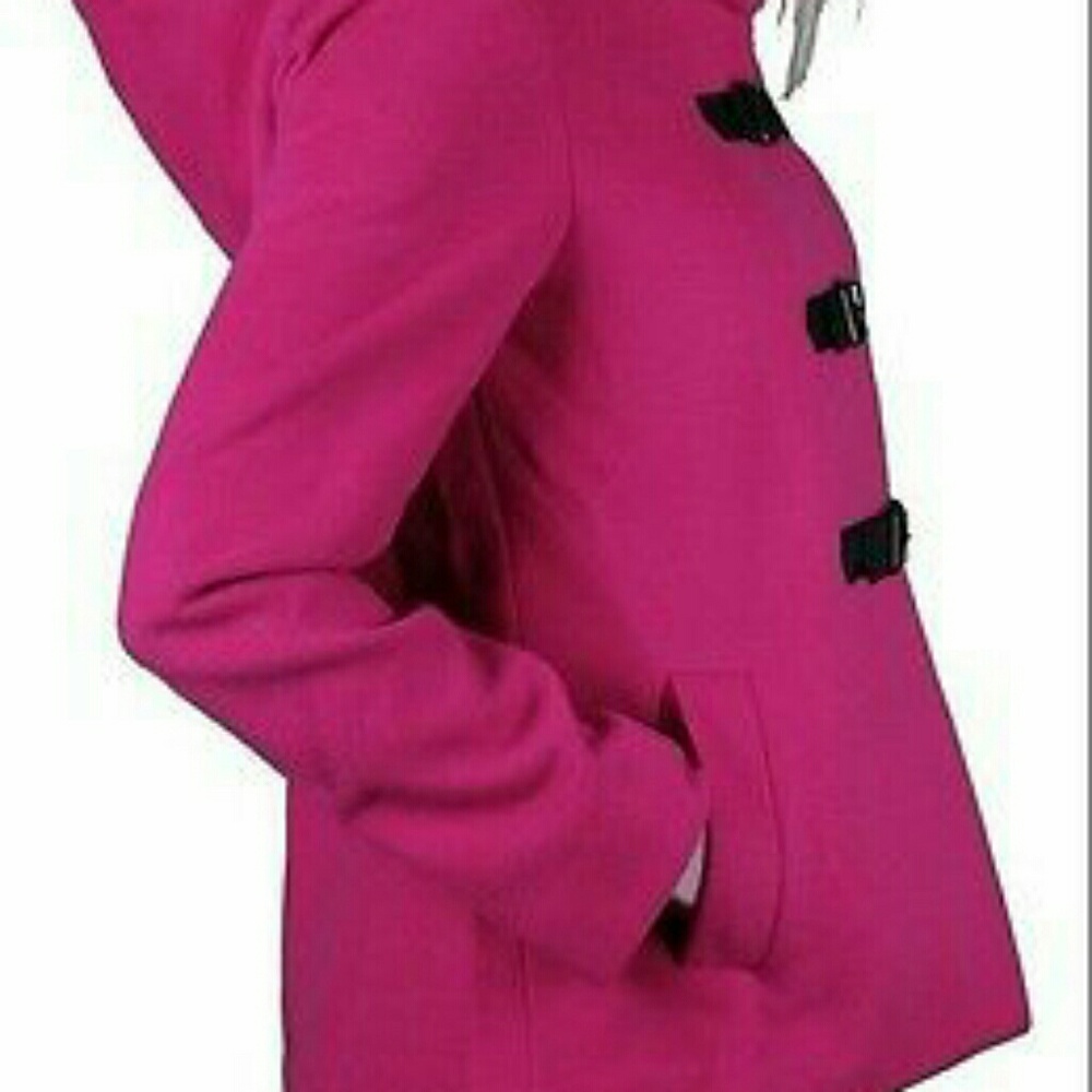 NWT Iron Fist pink peacoat jacket hoodie sweater xsmall buckle closure winter - Picture 4 of 5