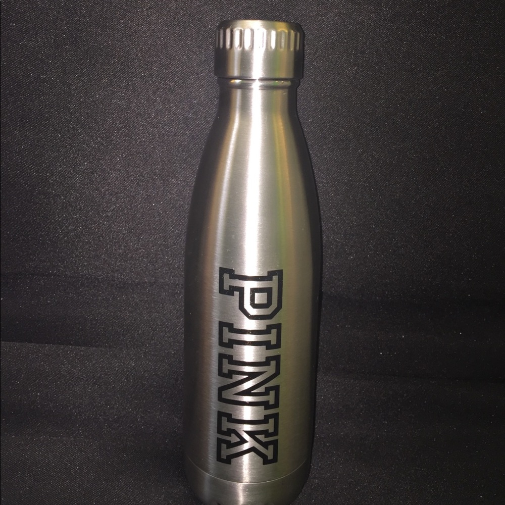 VS PINK Silver Metal Water Bottle