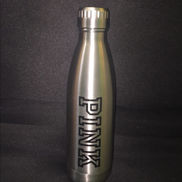 VS PINK Silver Metal Water Bottle - Picture 1 of 3
