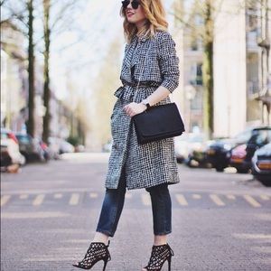 Black high heeled open toe lace up sandal