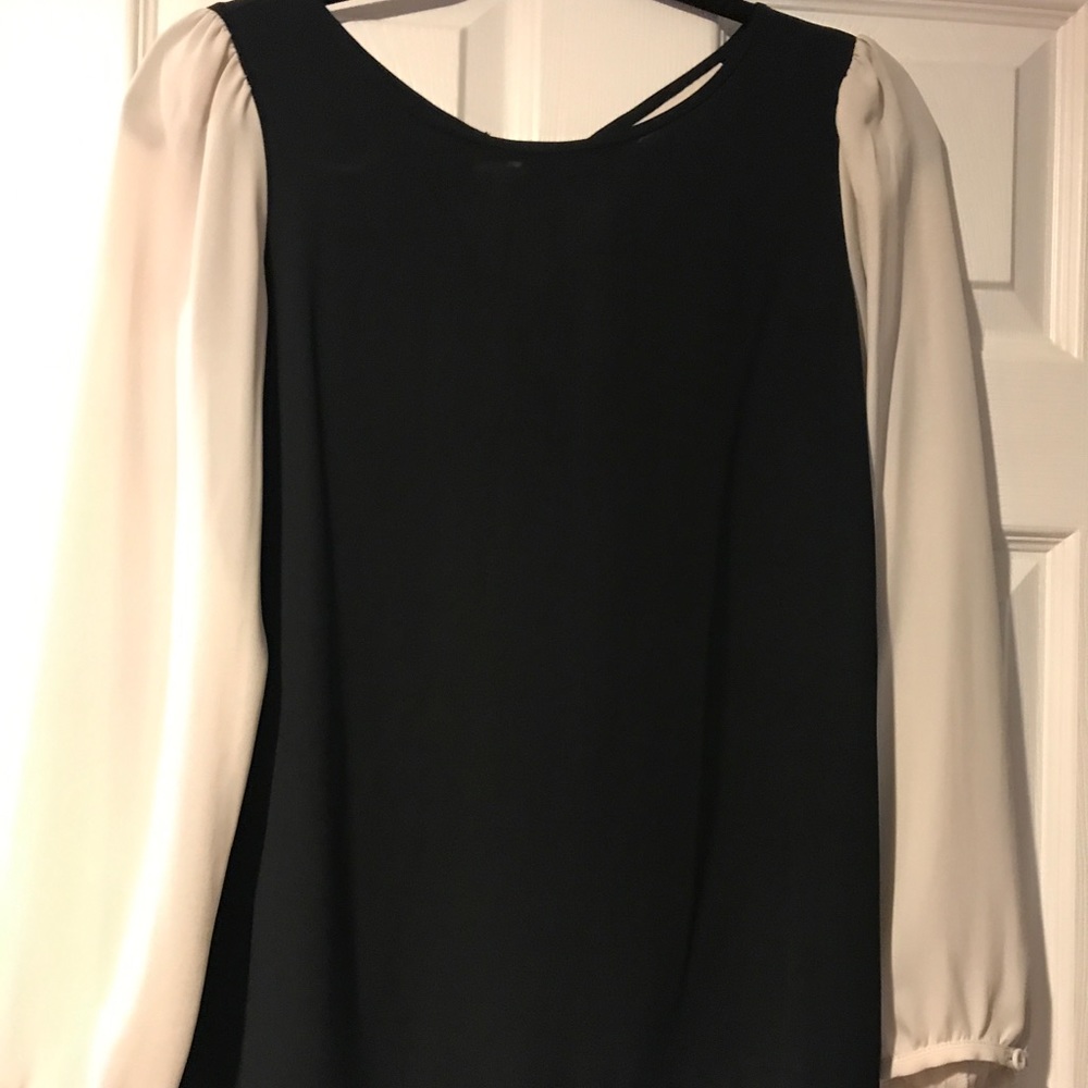 White and black blouse