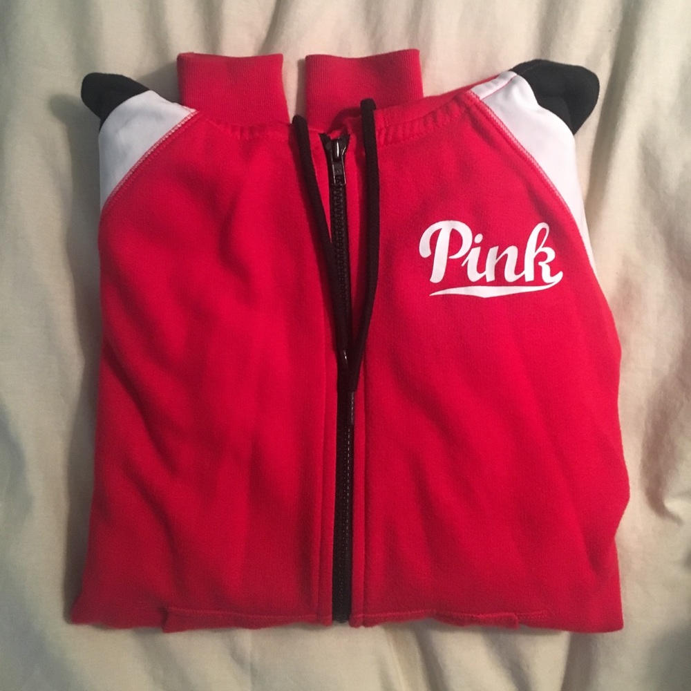 Red Victoria's Secret Zip-Up Hoodie