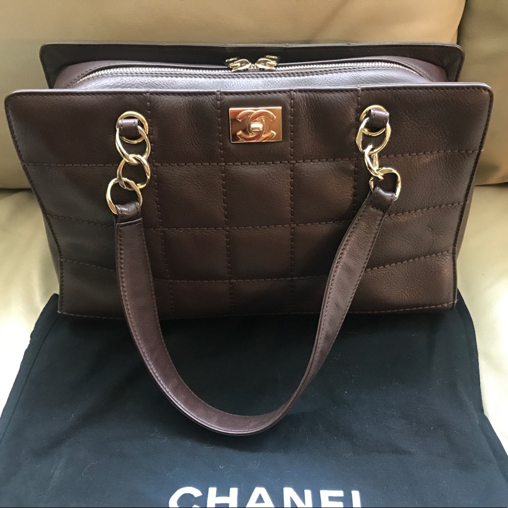 Chanel Chocolate Bar east west bag 100%authentic