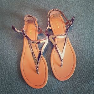 Coach Gold Snakeskin Sandals