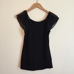 Express black sheer short sleeve top size medium