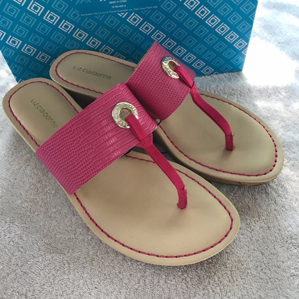 LC LIVELY WEDGE SANDALS PINK NEW