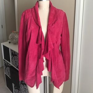GENUINE SUEDE WHBM pink statement jacket