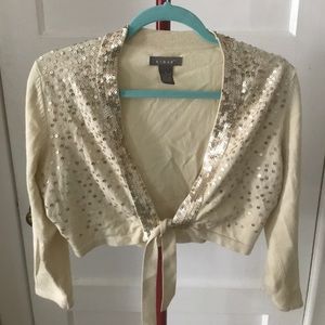 Off white sequined shrug size L