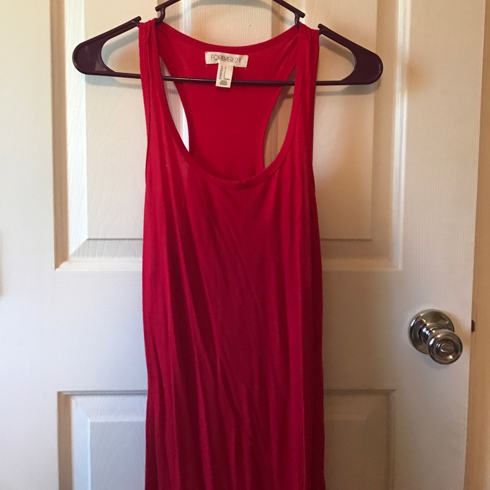 Red casual maxi dress
