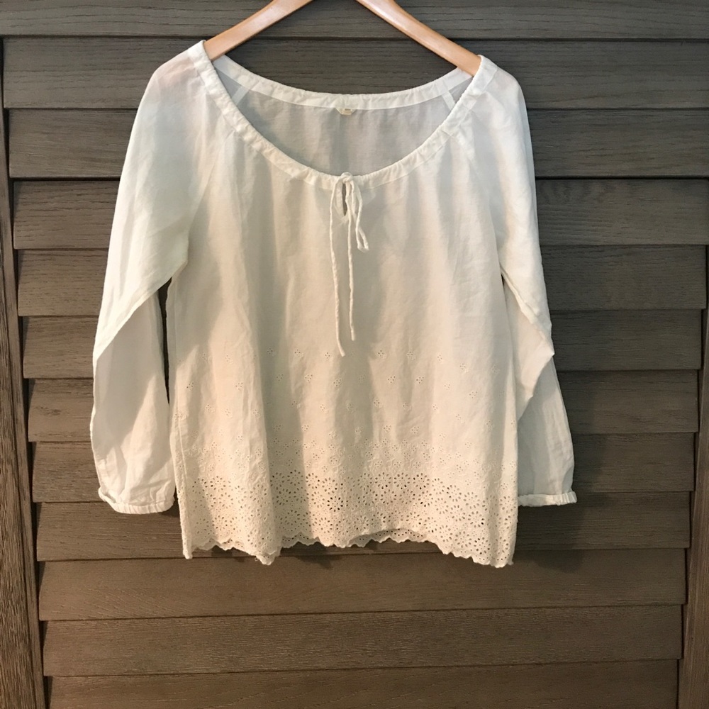 Jcrew white cotton blouse