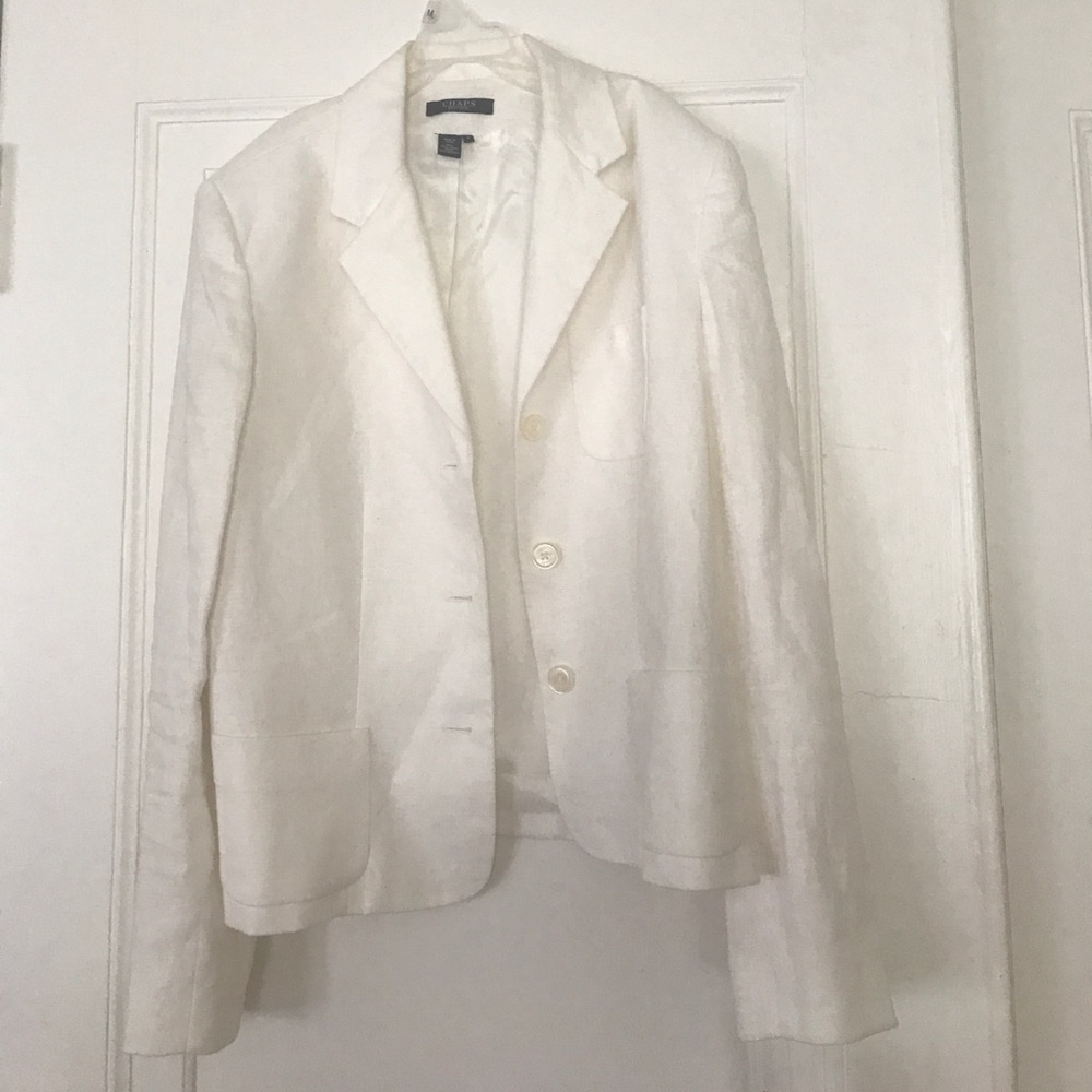 Chaps white linen blazer