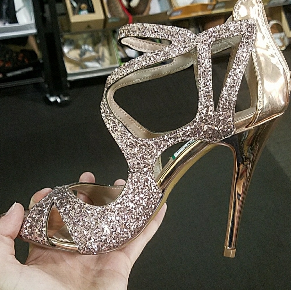 Pink glitter heels