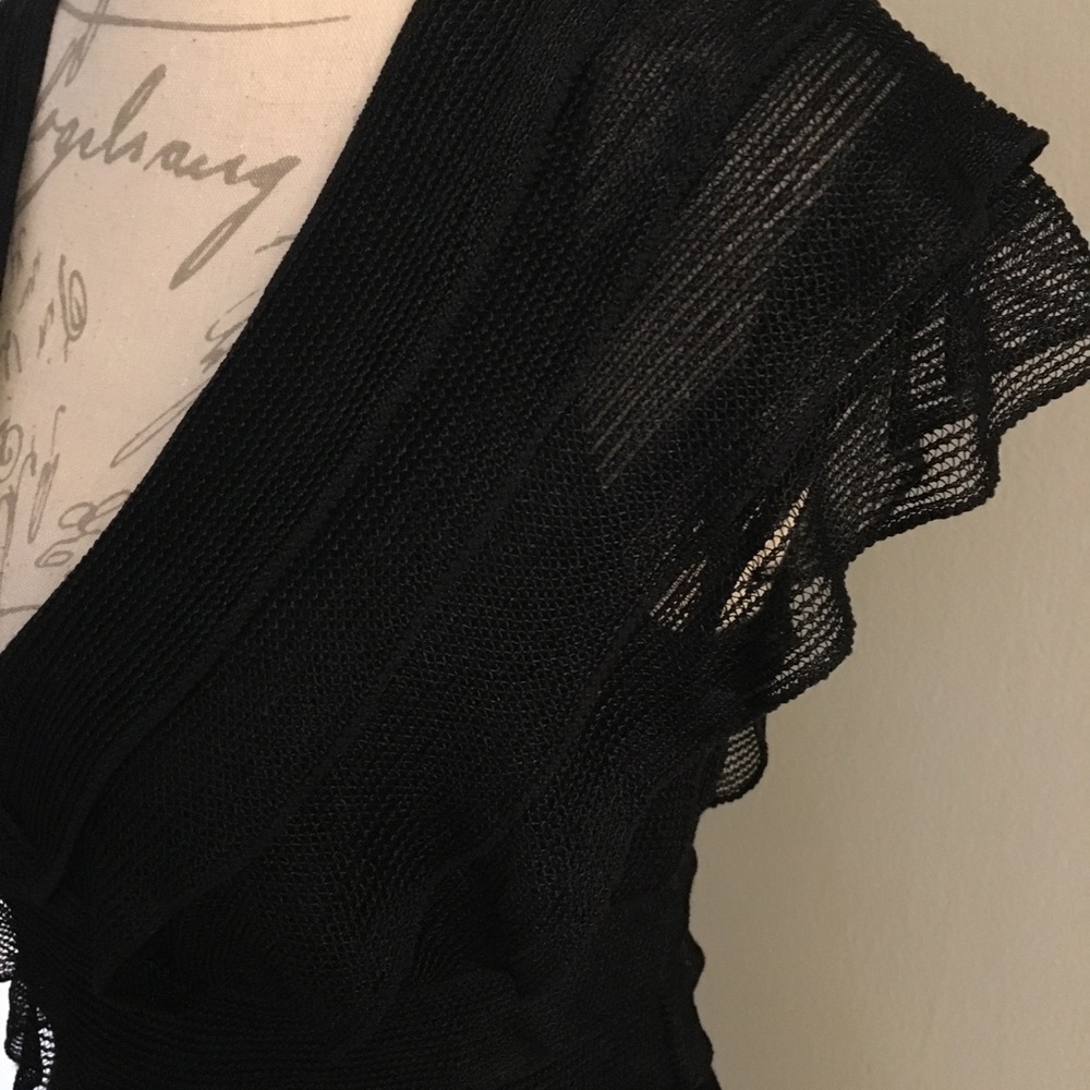 Little Black Tiered Ruffle Dress Size S