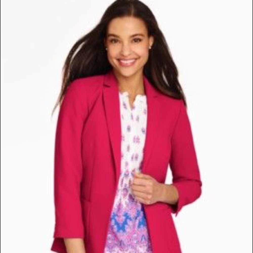 Talbots refined crepe no close blazer