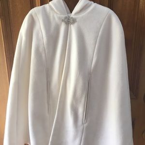 Ivory hooded bridal cape
