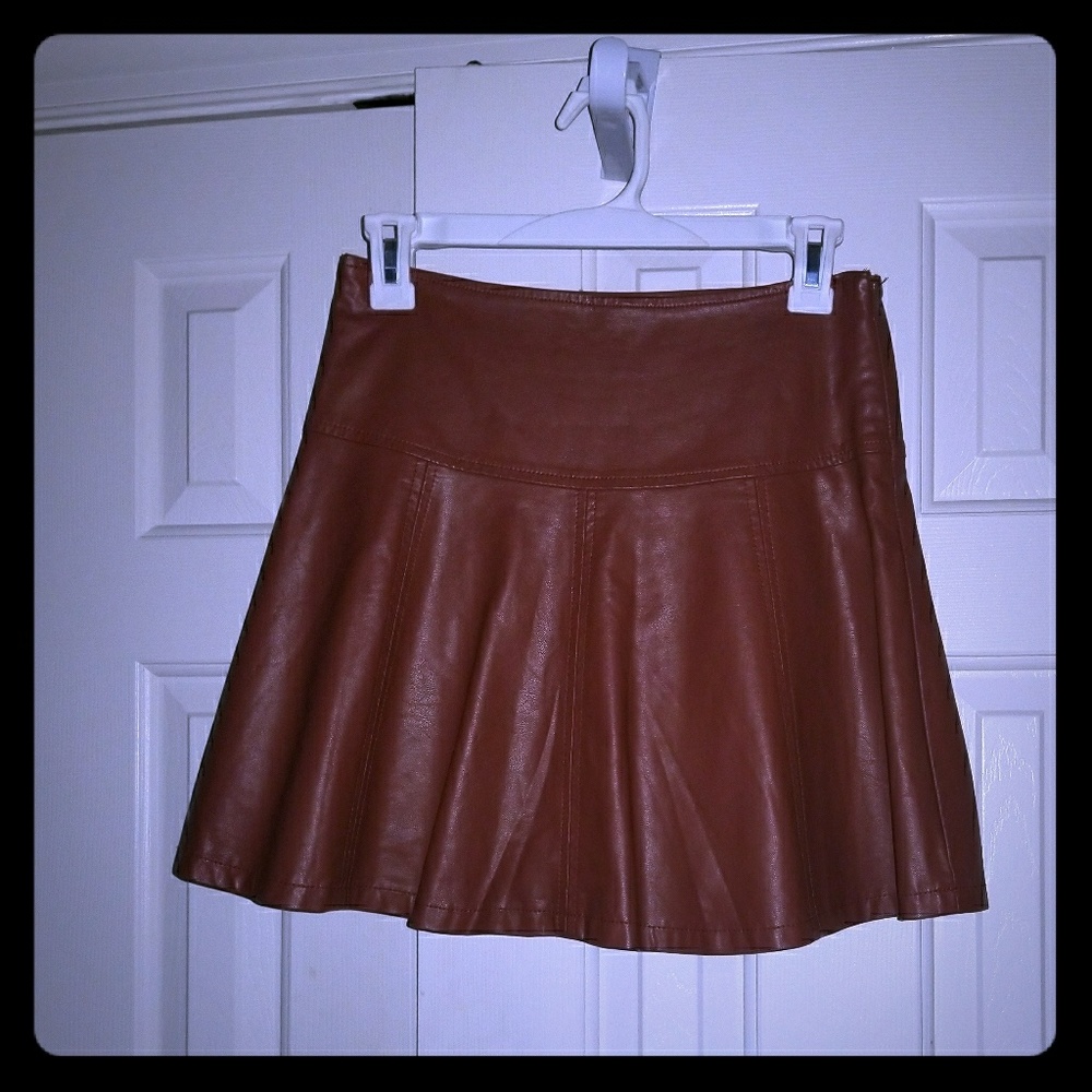 Leather skater skirt